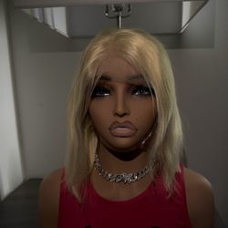 10 Inch Blonde Wig – 100% Human Hair