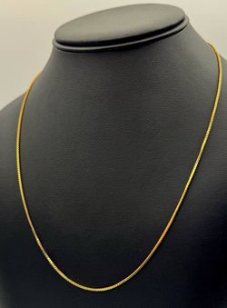 Jewelry 18k solid yellow Gold Box 25” Chain necklace 6.1 grams 1.2mm