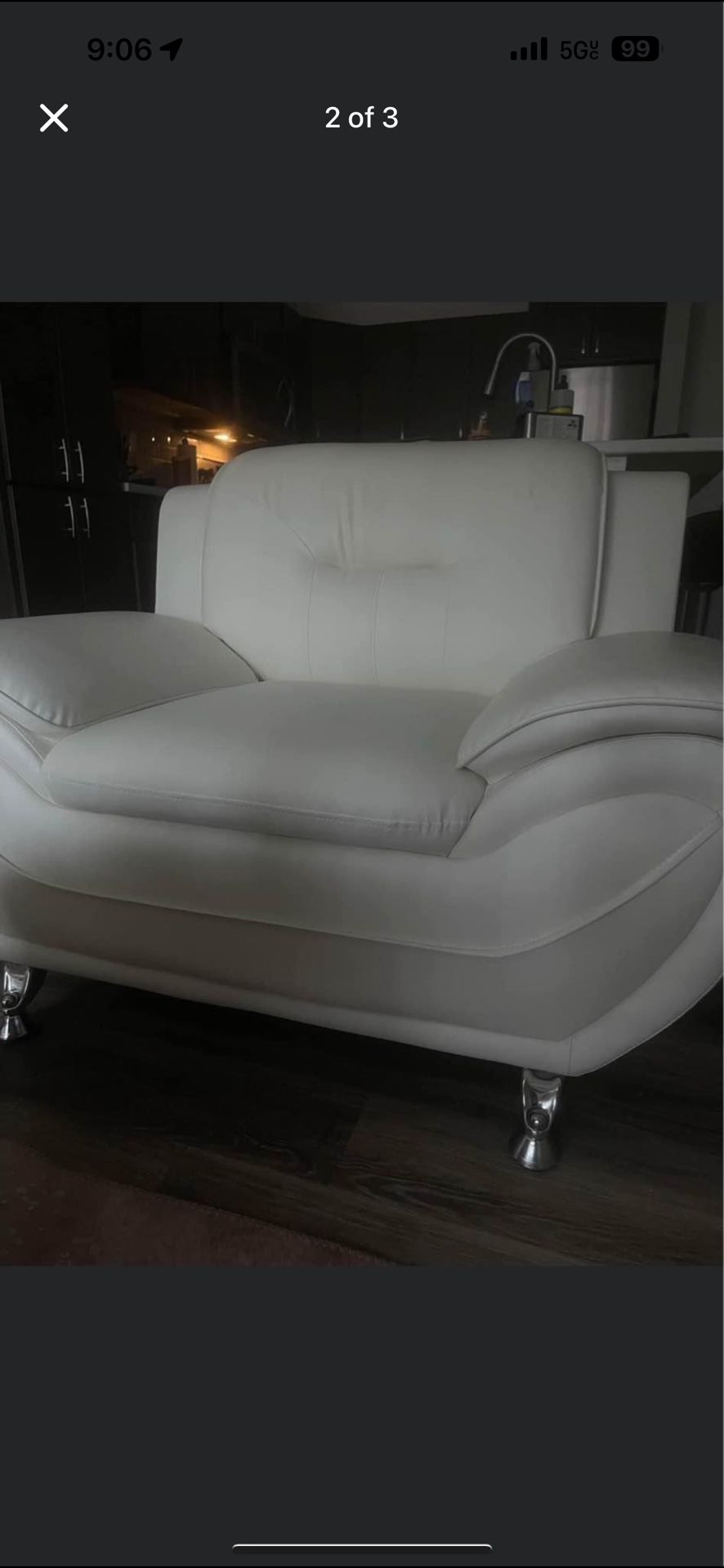 White leather couch
