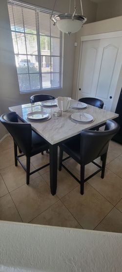 Marble Dining Table with Chairs