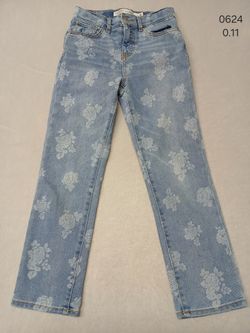 Levi Strauss Signature (8) Youth Heritage High Rise Ankle Straigh Denmin Floral Jeans