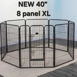 Brand New 40" Tall Heavy Duty 8 Panel Dog Playpen Portbale 18' Long Pet Fence Shapable Yard RV Gate 20.25' Sq Ft Dog Cage Corral De Mascota