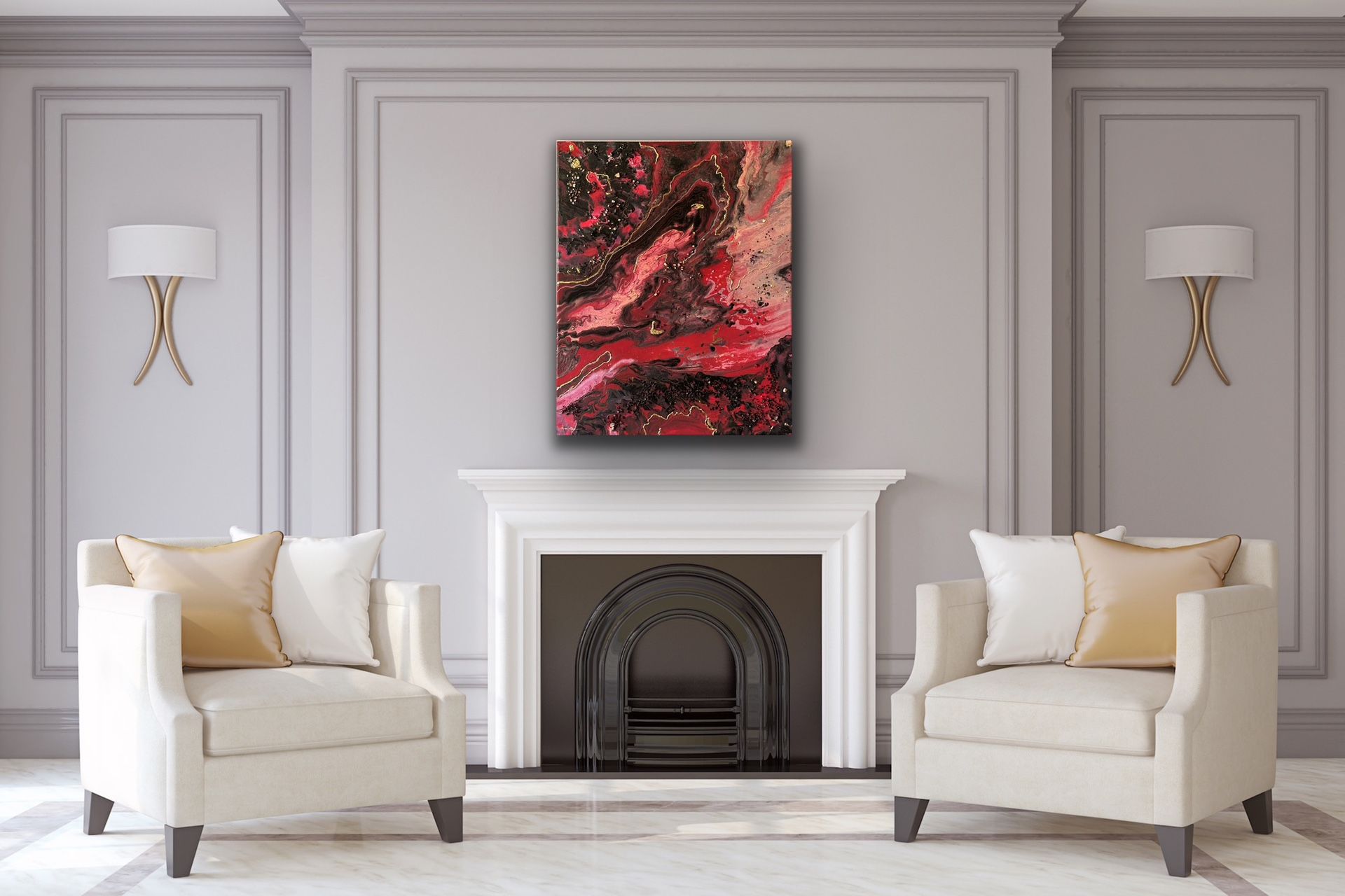 14K Gold Leaf Handmade Painting