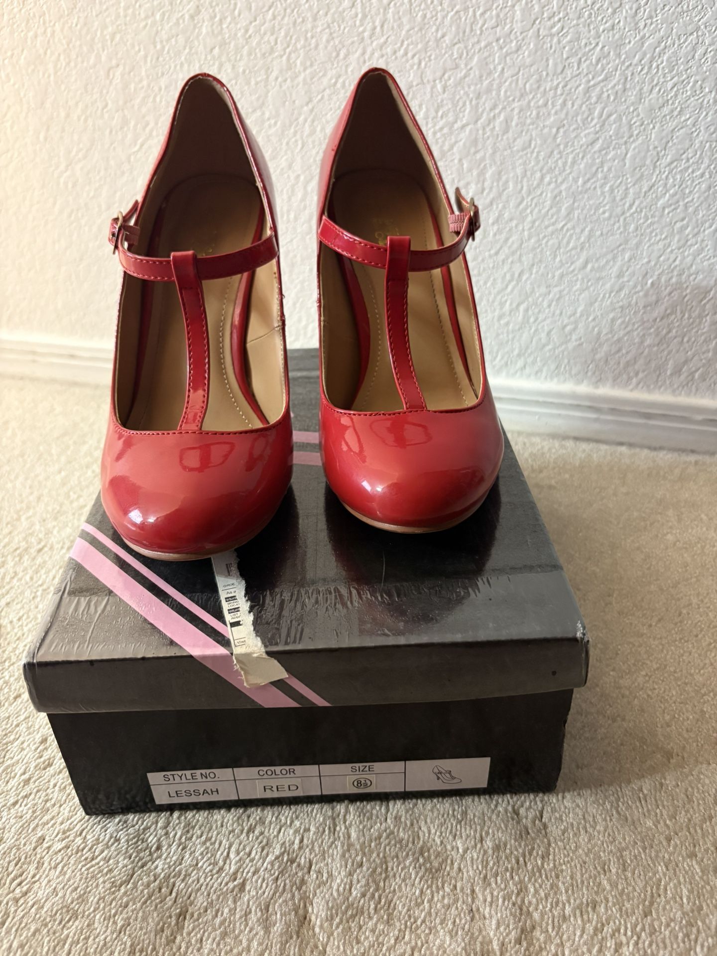 Red High Heel Mary Jane’s Size 8.5