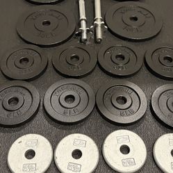 Adjustable Set of Dumbbells. Cast Iron, New Condition 50# per hand [ Total: 100 lbs]