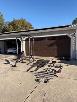 Complete home gym weight rack set