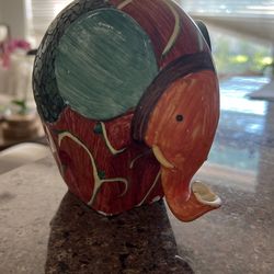 Elephant Ceramic With Glass