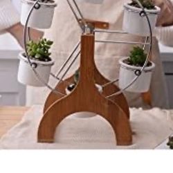 Succulent Planter Set Indoor Plant Pot Ferris Wheel Plant Stand with 6 Pots