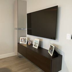 Italian Floating TV Stand With Storage- LIKE NEW 