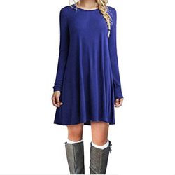 NWT Casual loose fit t-shirt dress long sleeves women’s Size Large 