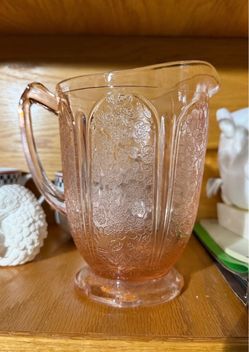 Jeannette Cherry Blossom Pink Depression Glass Pitcher