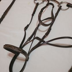 Snaffle Horse Bridle, Leather.