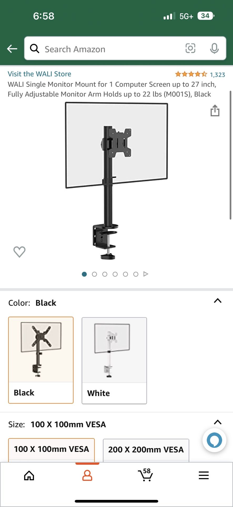 Monitor Mount Wali Single Monitor Desk Mount