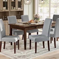 Dining Chairs, Parsons Chairs with Removable Fabric Cover, High Back, for Dining Room Kitchen, Set of 4, Thick Seat, 22.8 x 18.9 x 39.4 In