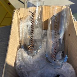Bridesmaid champagne glasses