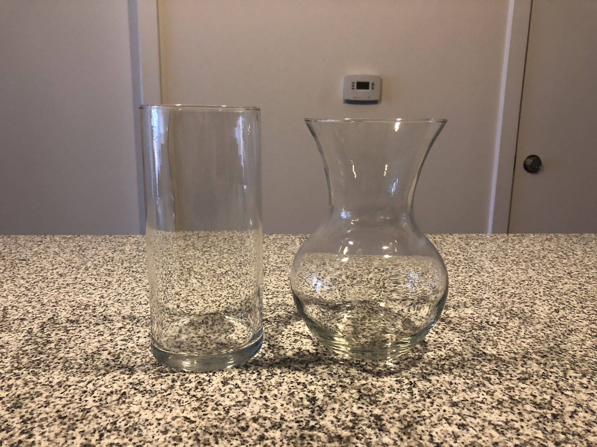 Clear glass vases