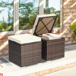 Brown iron ottoman