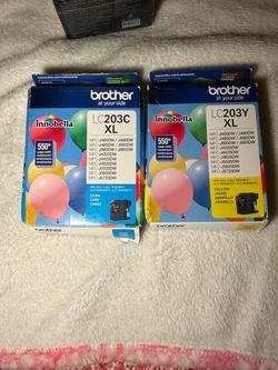 Brother LC203 XL Cyan and Yellow Ink Cartridges