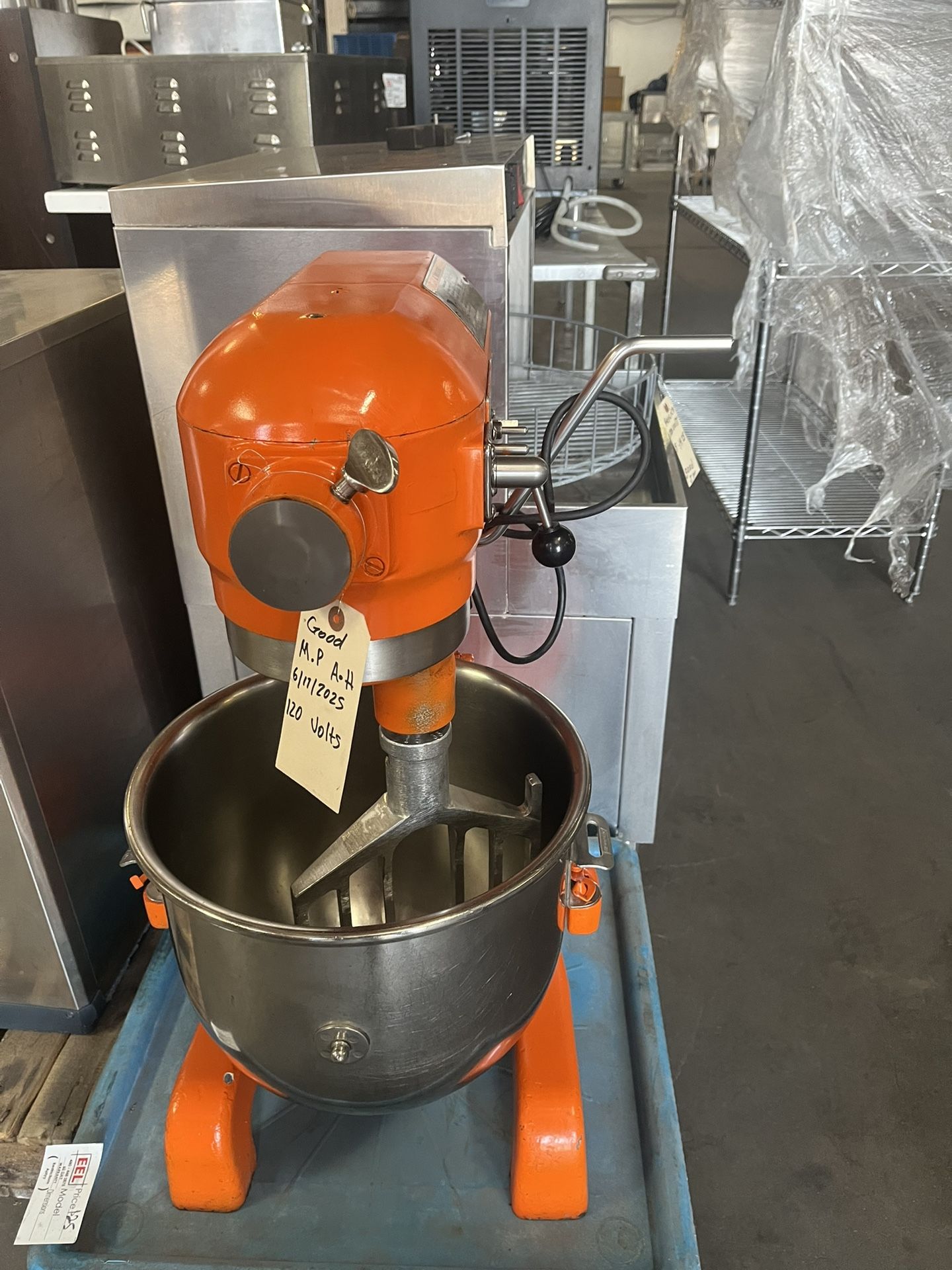 Orange Hobart Commercial Mixer