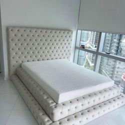 Tufted Frame Platform Bed