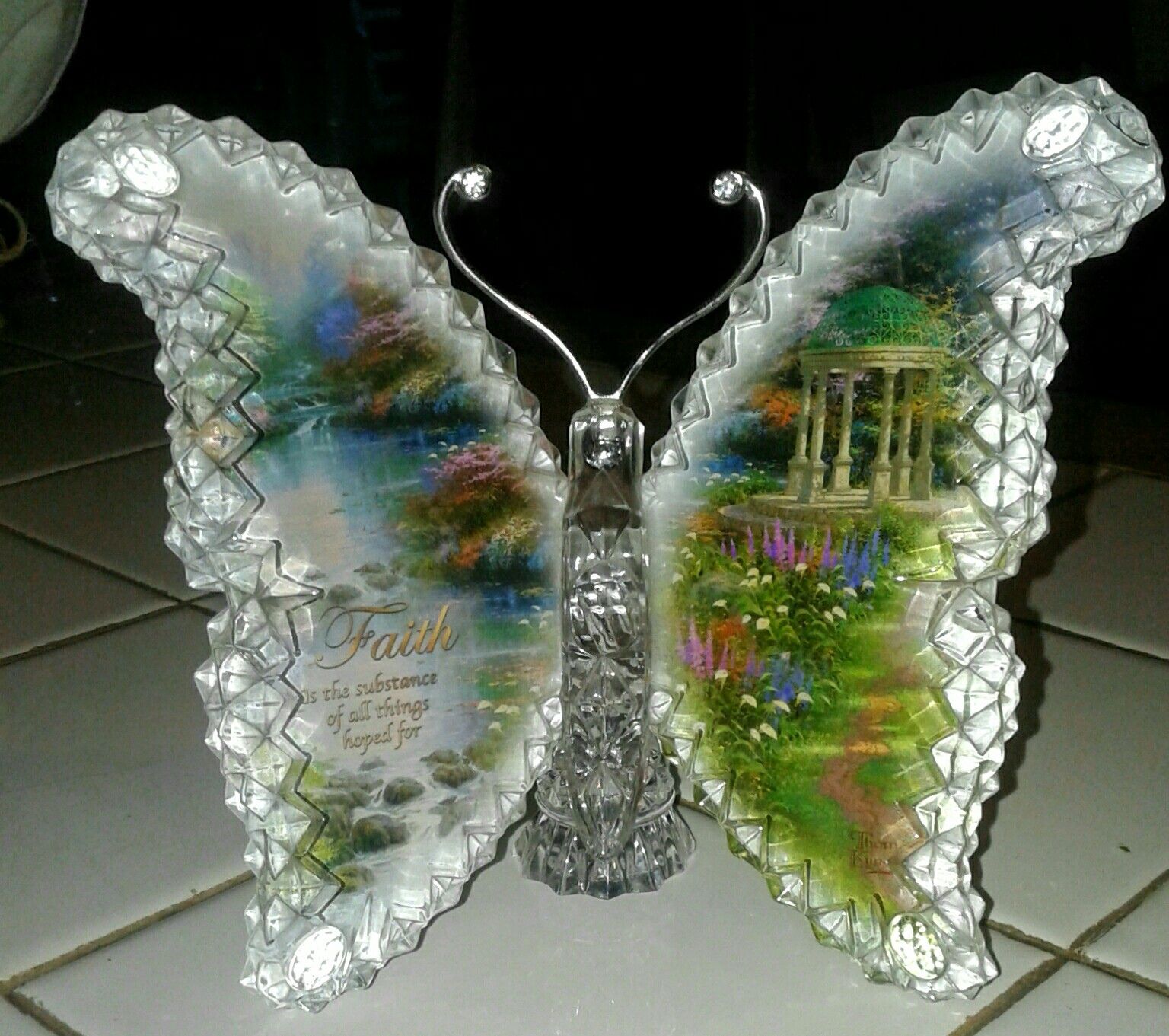 Gardens of Paradise Butterfly Faith Thomas Kinkade Sculpture