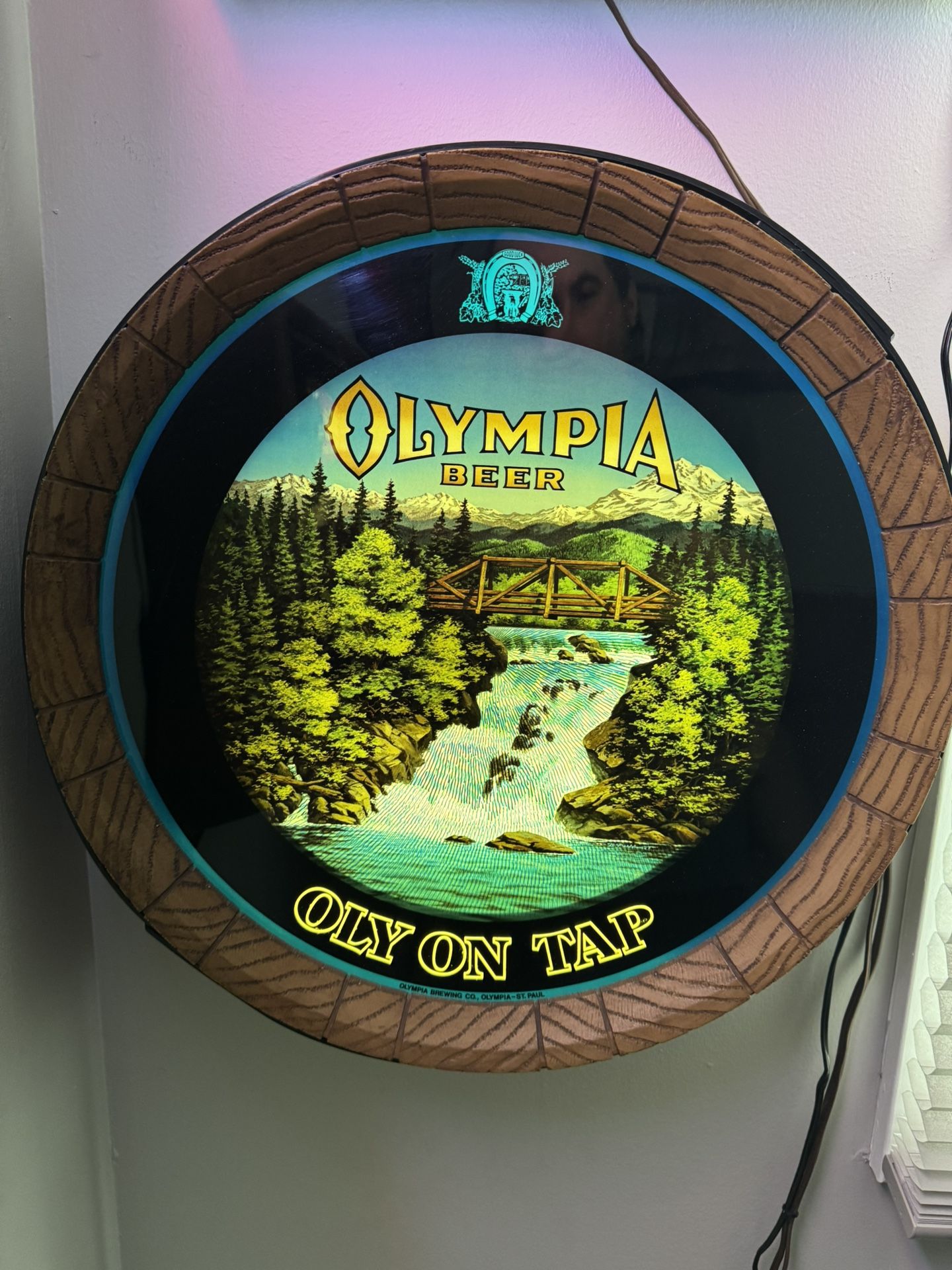 Olympia Barrel Motion Beer Sign