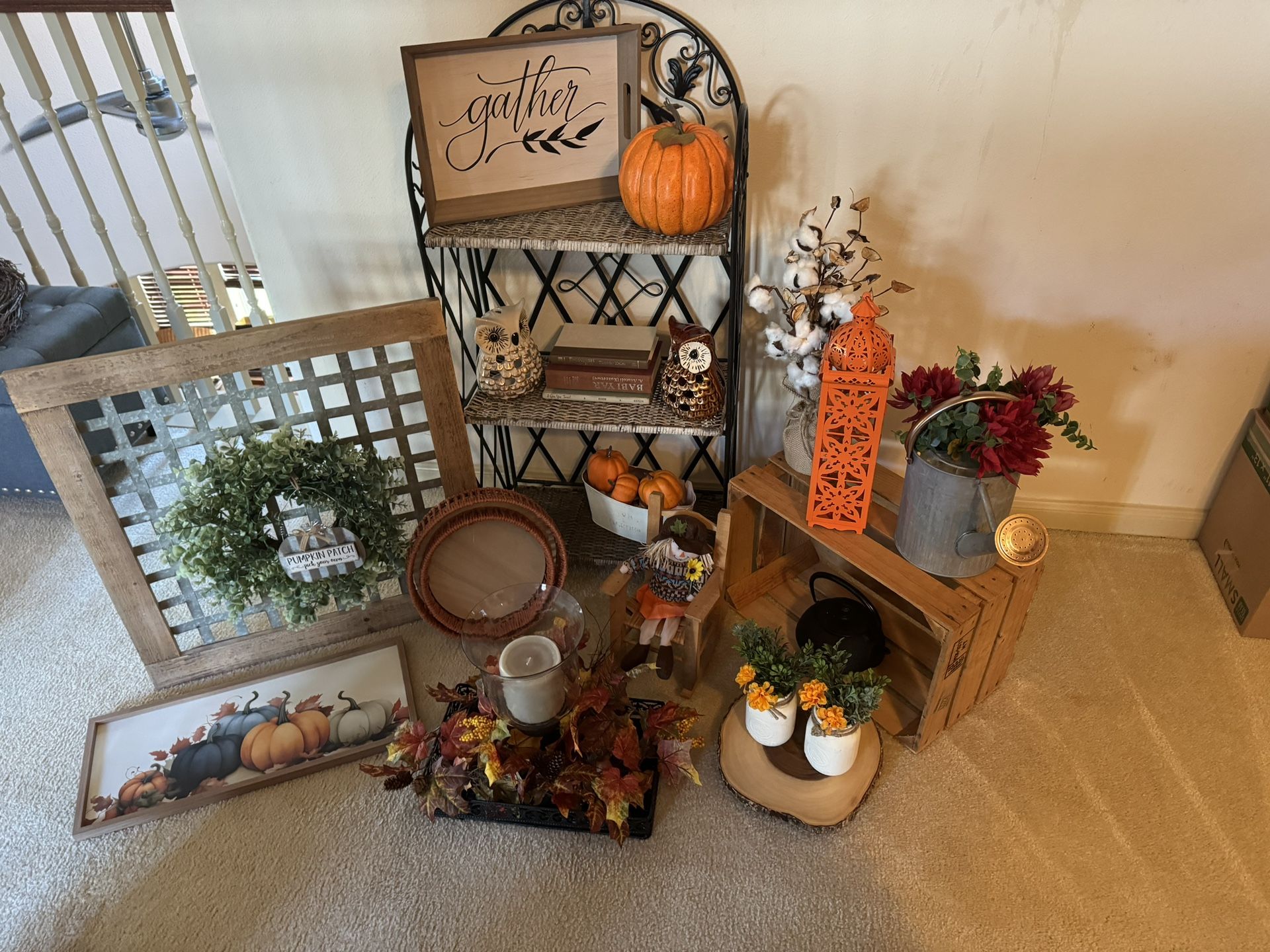Fall Harvest Farmhouse Decor And Bakers Rack $10-$40 Each