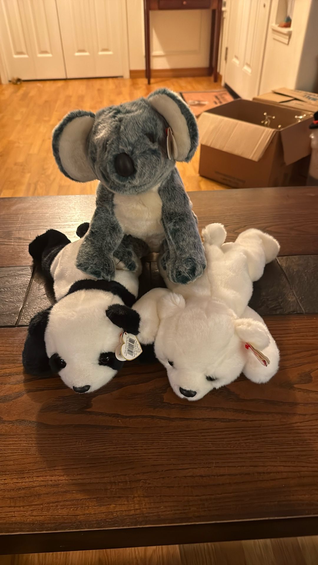 Lot Of 3 TY Vintage Stuffed Bears Chilly,Eucalyptus And Peking