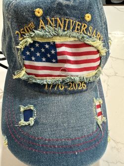 US 250th Anniversary Hat Denim Baseball Cap hat  Patriotic 1776–2026 American hat