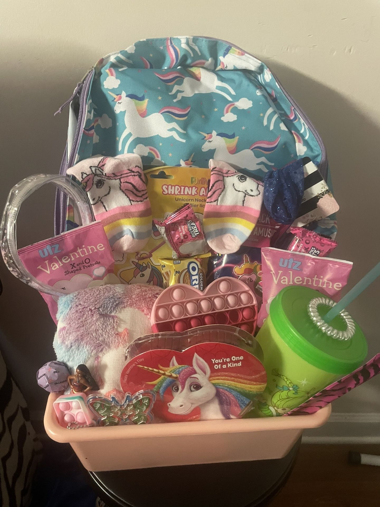 Unicorn Valentines Day Gift Basket