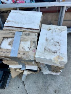 11 1/2 x 8 inch Tile for bathroom kitchen lot 12 small boxes color is cream color w design make offer for all