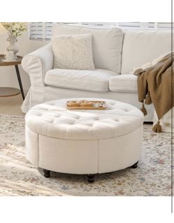 Brand New White Ottoman Coffee Table 