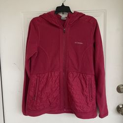 COLUMBIA Raspberry Fleece Hoodie Jacket Zip Up Hooded Lightweight Jacket size M