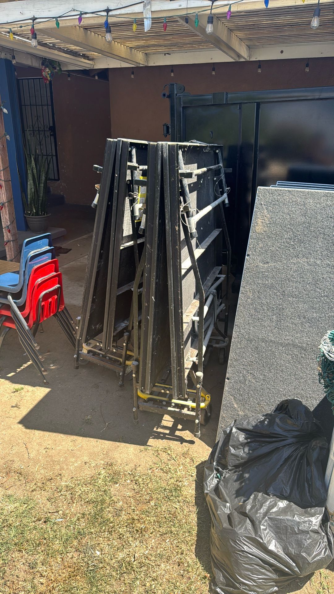 Metal Frame Folding Stages With Wheels