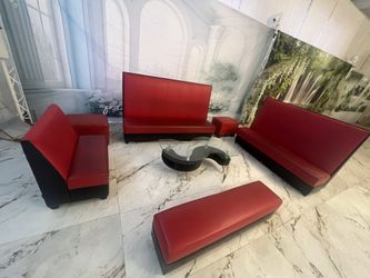 Red Sofa For Sale And Glass Top Tables