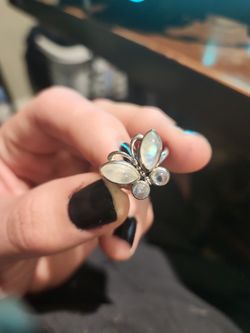 Moonstone Ring Butterfly