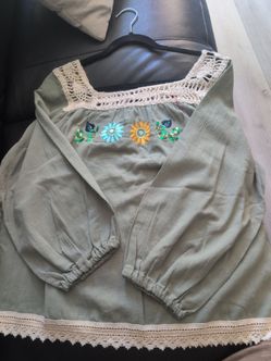 Hand made design flower blouse.