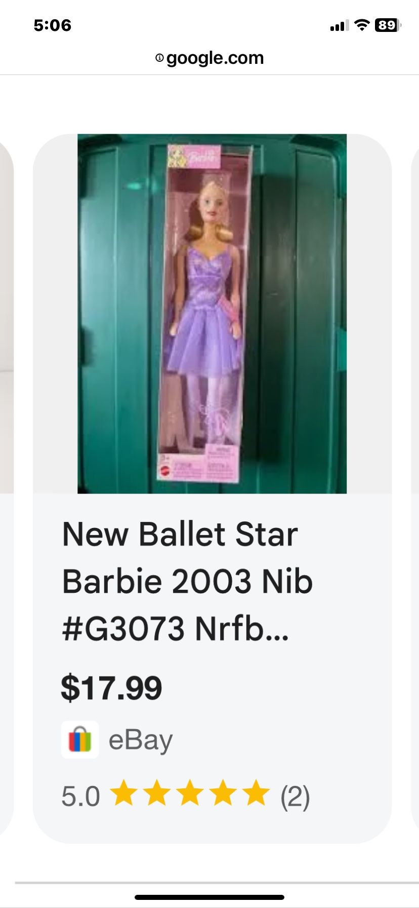 New Ballet Star Barbie 2003 Nib #G3073 Nrfb Purple Ballerina Lace Tulle Dress