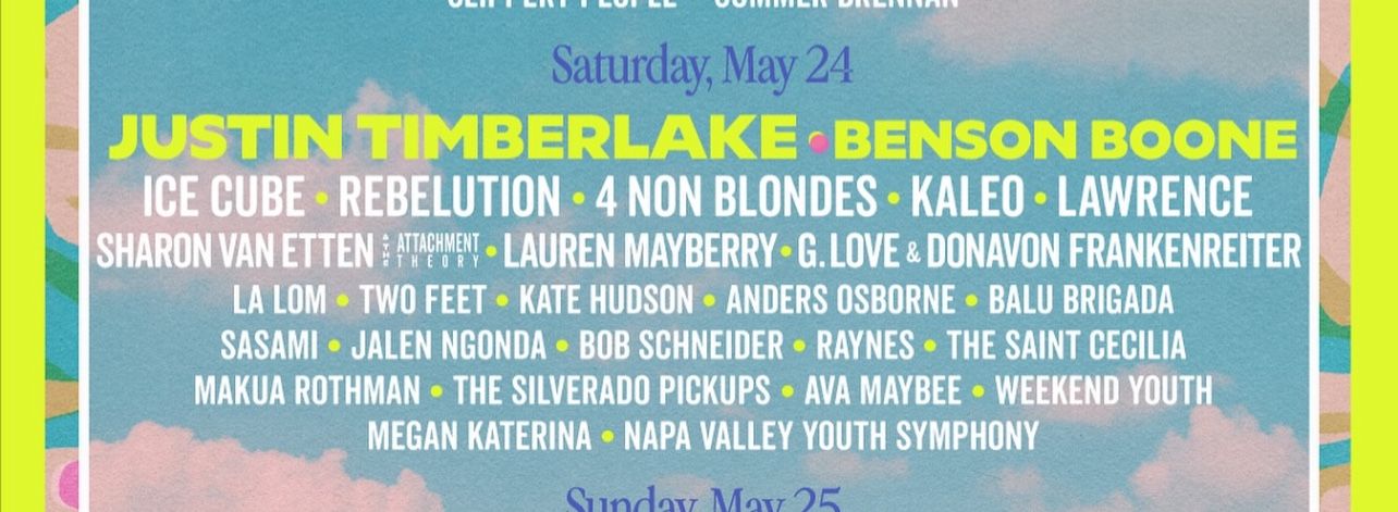 SAT- 1 Day general Admission Tix to Bottlerock Napa Valley