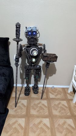 Custom steel robot metal art sculpture 40 inch tall