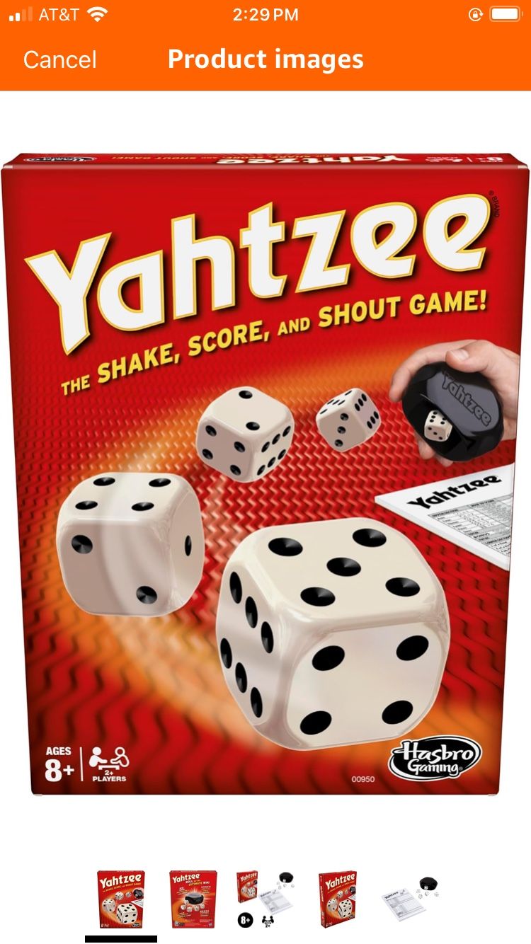 Hasbro Gaming Yahtzee Game, Fast-Playing Dice Games 