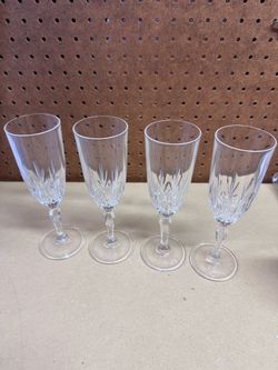 Champagne Flutes Set Crystal Glasses 4-Piece