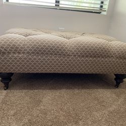 Ethan Allen Tufted Ottoman With Casters $199 (Scottsdale)