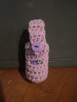 Crochet Waste Bag Dispenser/Holder - Purple