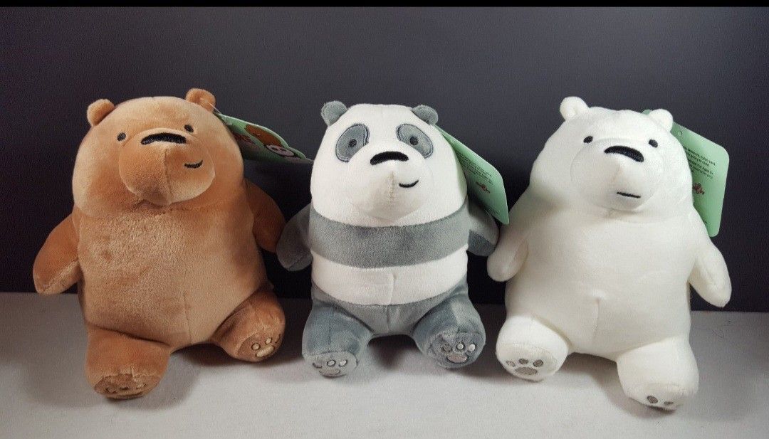 We Bare Bears Plush Toy 7" Bears Standing Cuddle Soft Plushies Set of 3 CN