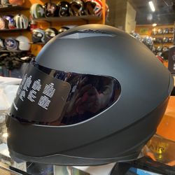 New Flat Black Dot Motorcycle Helmet With Smoked Visor $100