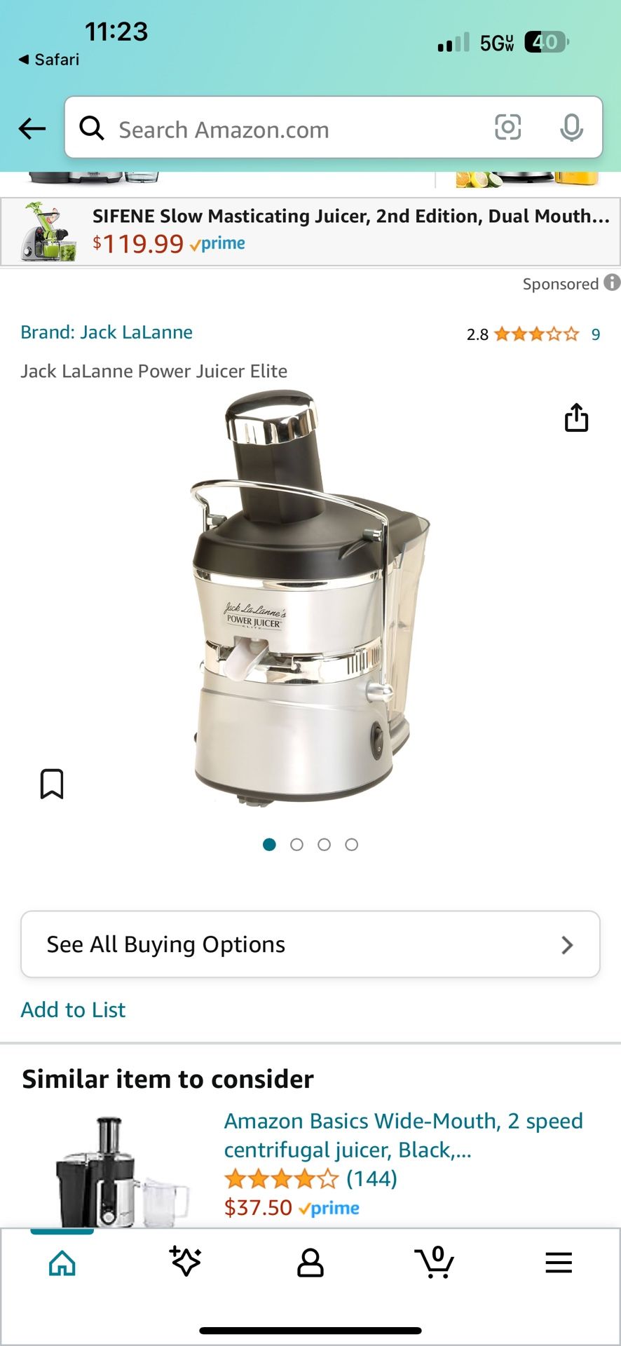 Jack Lalanne Power Juicer Elite