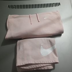 Pink Nike Hoodie And Shorts Throw Offers