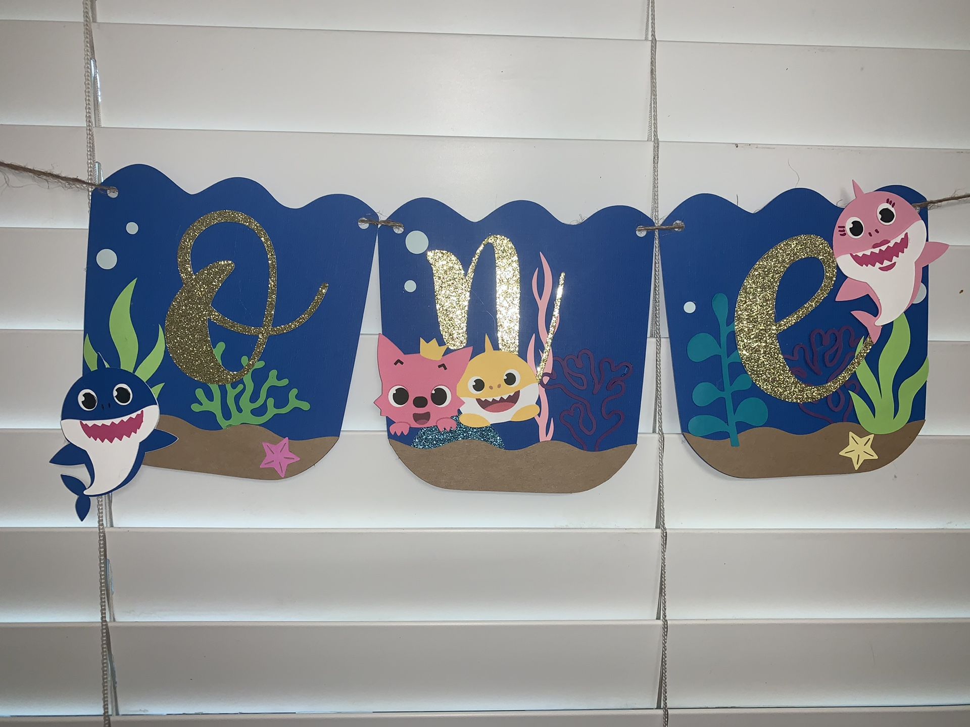 Baby shark birthday banner