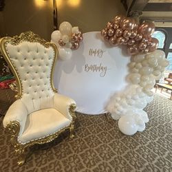 Balloon Arch And Background ( Chair Not Included)